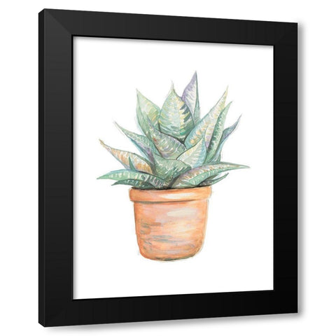 Potted Cactus Black Modern Wood Framed Art Print with Double Matting by Pinto, Patricia
