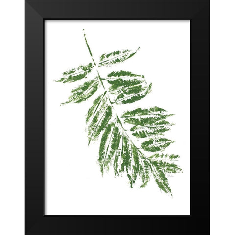 Tropical Leaf Stamp Branch Black Modern Wood Framed Art Print by Pinto, Patricia
