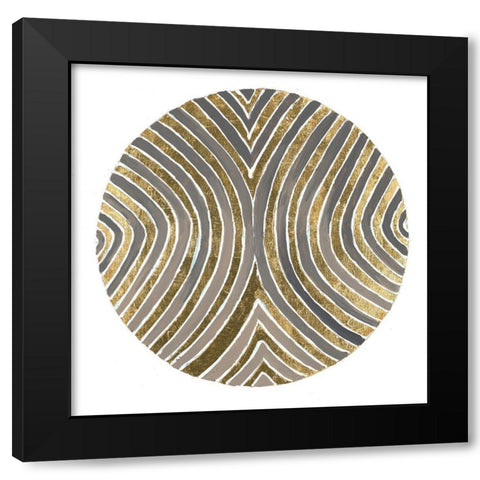 Psychedelic Gold Plate II  Black Modern Wood Framed Art Print by Pinto, Patricia
