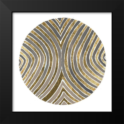 Psychedelic Gold Plate II  Black Modern Wood Framed Art Print by Pinto, Patricia