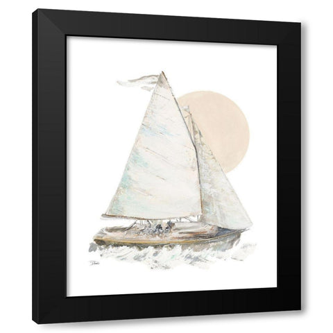 Quiet Sailboat Black Modern Wood Framed Art Print by Pinto, Patricia