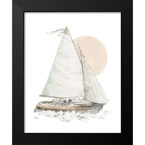 Quiet Sailboat Black Modern Wood Framed Art Print by Pinto, Patricia