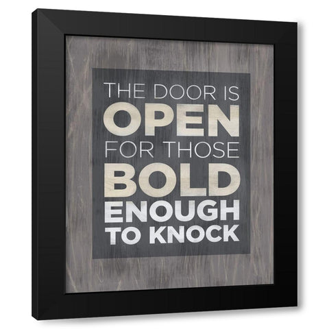 The Door Is Open Black Modern Wood Framed Art Print by Meneely, Dan
