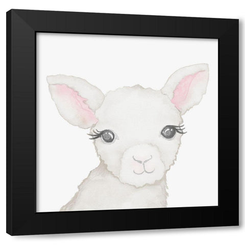 Baby Lamb Black Modern Wood Framed Art Print by Medley, Elizabeth