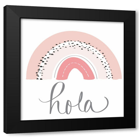 Hola Rainbow Black Modern Wood Framed Art Print by Navas, Emily