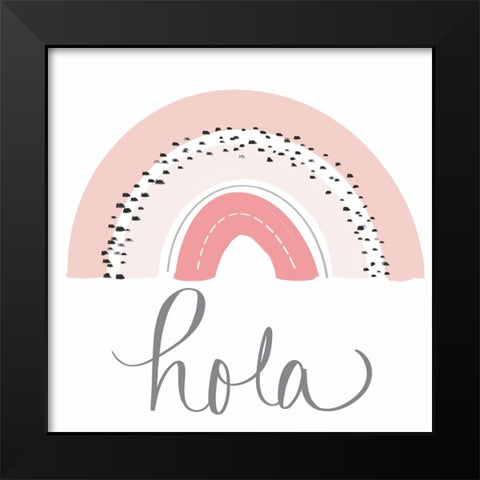 Hola Rainbow Black Modern Wood Framed Art Print by Navas, Emily