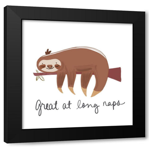 Long Naps Black Modern Wood Framed Art Print by Navas, Emily