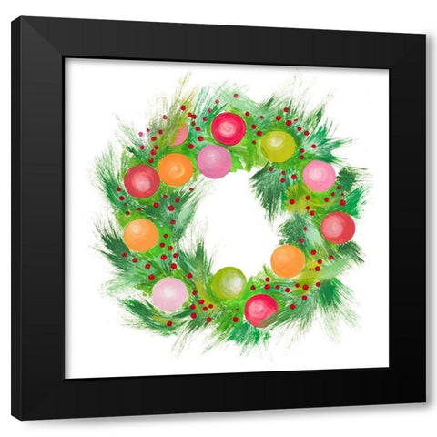 BoHoHo Wreath Black Modern Wood Framed Art Print with Double Matting by Pinto, Patricia