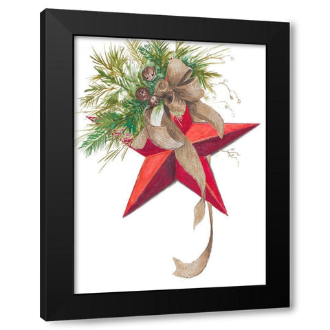 Christmas Star Black Modern Wood Framed Art Print by Pinto, Patricia