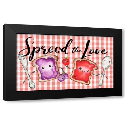 Spread The Love Black Modern Wood Framed Art Print by Medley, Elizabeth