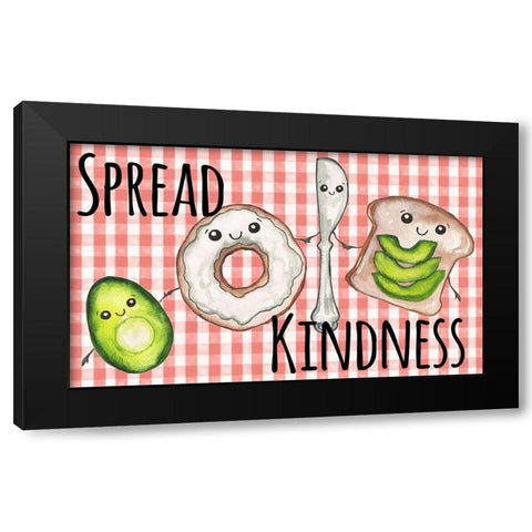 Spread Kindness Black Modern Wood Framed Art Print by Medley, Elizabeth