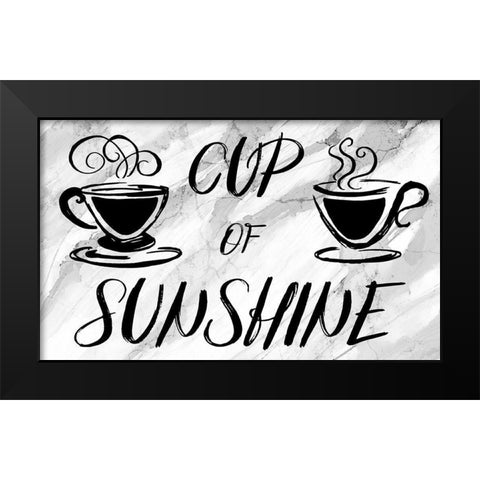 Cup Of Sunshine Black Modern Wood Framed Art Print by Medley, Elizabeth