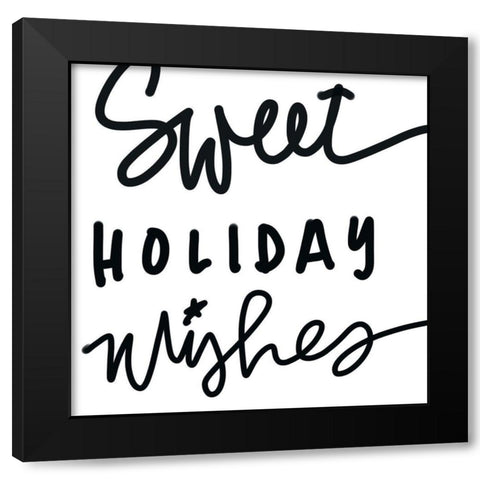 Sweet Holiday Wishes Black Modern Wood Framed Art Print by SD Graphics Studio