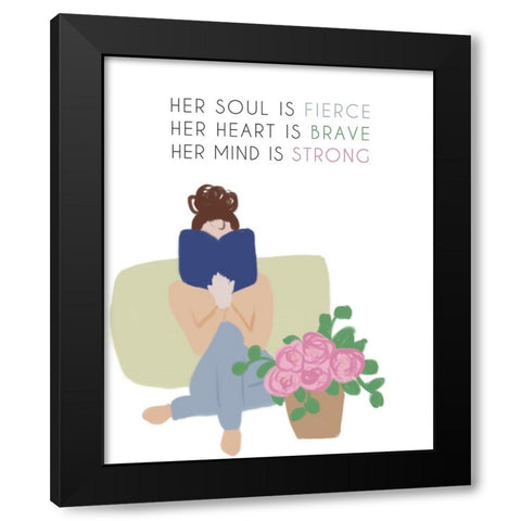 HER Black Modern Wood Framed Art Print with Double Matting by Quach, Anna