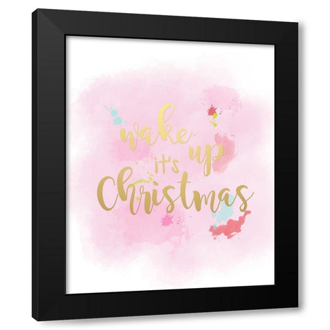 Wake Up Its Christmas Black Modern Wood Framed Art Print by Quach, Anna