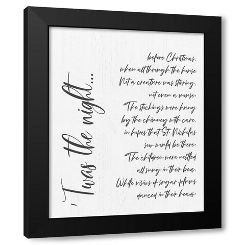 Twas The Night Before Christmas Black Modern Wood Framed Art Print by Quach, Anna