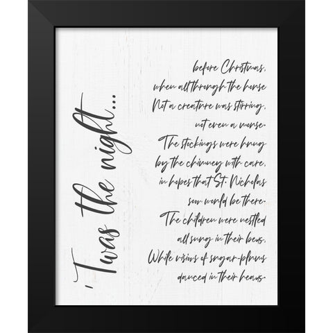 Twas The Night Before Christmas Black Modern Wood Framed Art Print by Quach, Anna