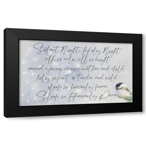 Silent Night Chickadee Black Modern Wood Framed Art Print with Double Matting by Loreth, Lanie