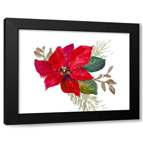 Bright Poinsettia I Black Modern Wood Framed Art Print with Double Matting by Loreth, Lanie