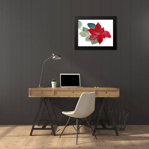 Bright Poinsettia II Black Modern Wood Framed Art Print by Loreth, Lanie