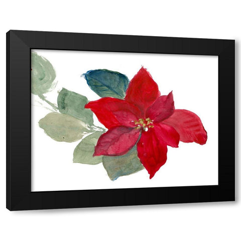 Bright Poinsettia II Black Modern Wood Framed Art Print by Loreth, Lanie