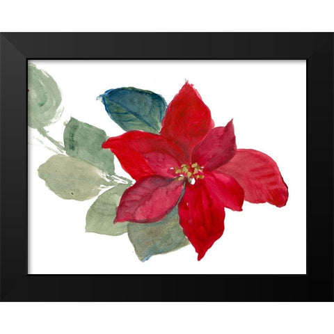 Bright Poinsettia II Black Modern Wood Framed Art Print by Loreth, Lanie