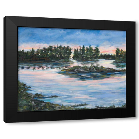 Cypress Lake Black Modern Wood Framed Art Print with Double Matting by DeRice, Julie