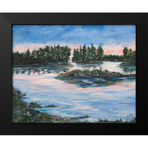 Cypress Lake Black Modern Wood Framed Art Print by DeRice, Julie