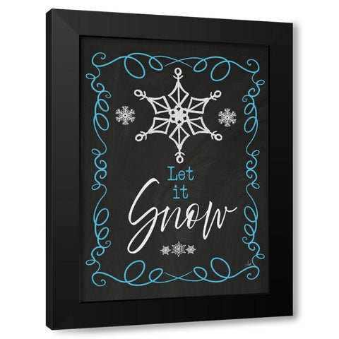 Let It Snow Black Modern Wood Framed Art Print by Metz, Andi