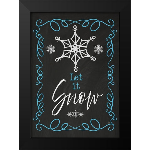 Let It Snow Black Modern Wood Framed Art Print by Metz, Andi