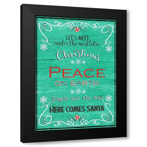 Christmas Peace On Earth Black Modern Wood Framed Art Print with Double Matting by Metz, andi