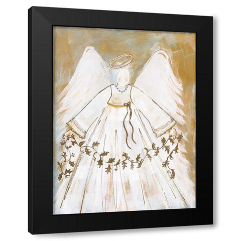 Guiding Angel Black Modern Wood Framed Art Print by Maria, Robin