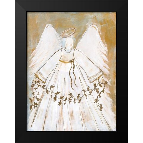 Guiding Angel Black Modern Wood Framed Art Print by Maria, Robin