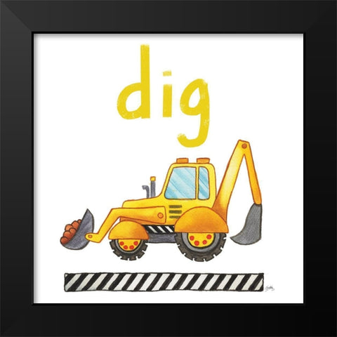 Dig Black Modern Wood Framed Art Print by Medley, Elizabeth