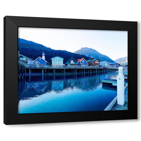 Alaskan Fish Town Black Modern Wood Framed Art Print by Wilson, Kali