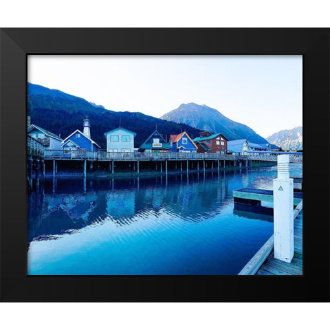 Alaskan Fish Town Black Modern Wood Framed Art Print by Wilson, Kali
