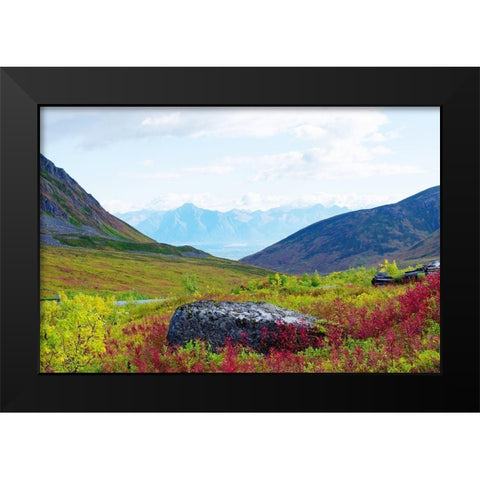 The Valley Black Modern Wood Framed Art Print by Wilson, Kali