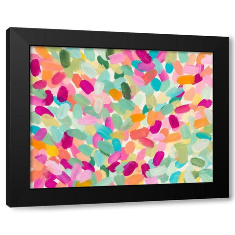 Tropical Dot Party Black Modern Wood Framed Art Print with Double Matting by Loreth, Lanie