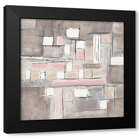 Blush Levels II Black Modern Wood Framed Art Print by Pattinian, Merri
