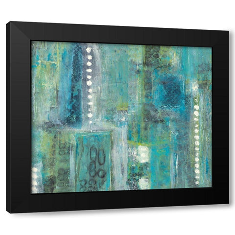 Conceptual Greens Black Modern Wood Framed Art Print by Pattinian, Merri