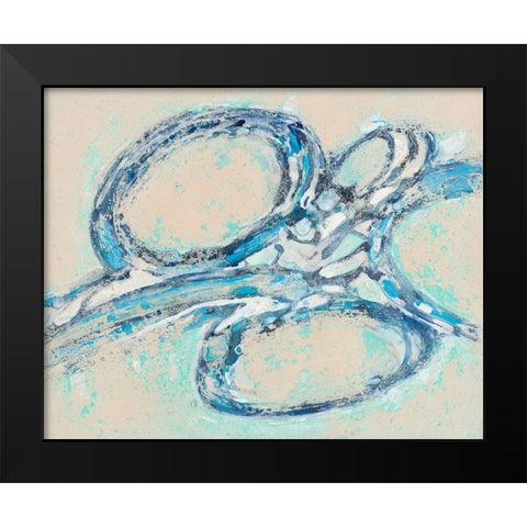 Blue Swirl I Black Modern Wood Framed Art Print by Pattinian, Merri