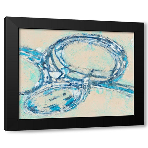 Blue Swirl II Black Modern Wood Framed Art Print by Pattinian, Merri