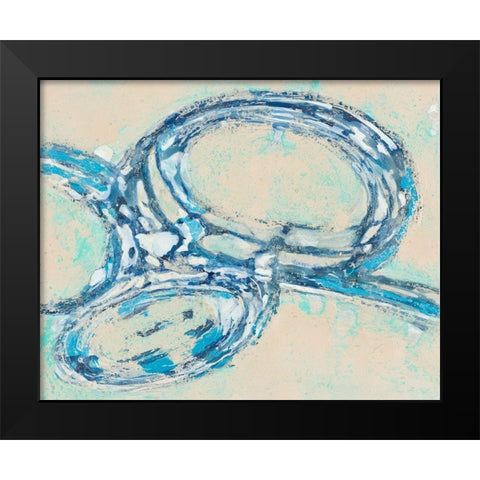 Blue Swirl II Black Modern Wood Framed Art Print by Pattinian, Merri