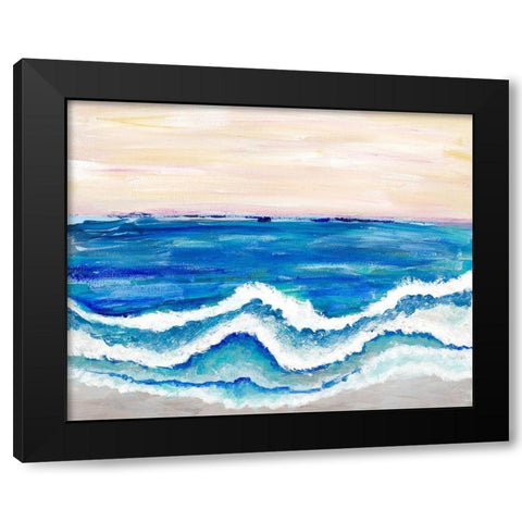 Rolling Waves II Black Modern Wood Framed Art Print with Double Matting by Pattinian, Merri