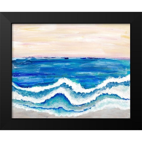 Rolling Waves II Black Modern Wood Framed Art Print by Pattinian, Merri