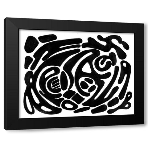 Intertwined I Black Modern Wood Framed Art Print with Double Matting by Pattinian, Merri