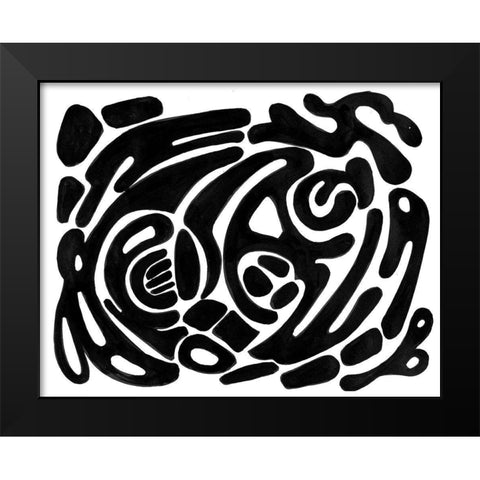 Intertwined I Black Modern Wood Framed Art Print by Pattinian, Merri