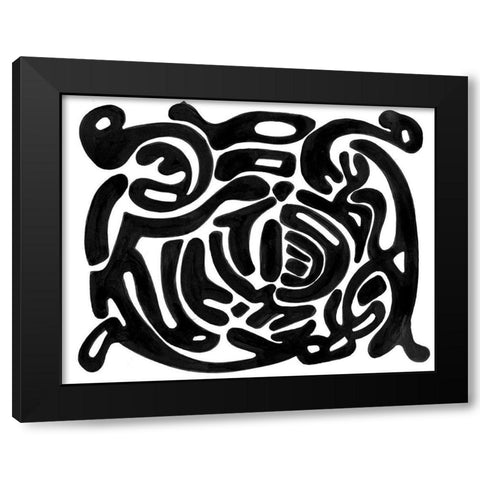 Intertwined II Black Modern Wood Framed Art Print with Double Matting by Pattinian, Merri