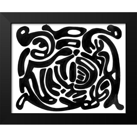 Intertwined II Black Modern Wood Framed Art Print by Pattinian, Merri