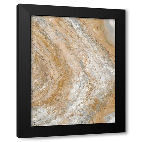 Cool Earth Marble Abstract II Black Modern Wood Framed Art Print by Hakimipour, Tiffany